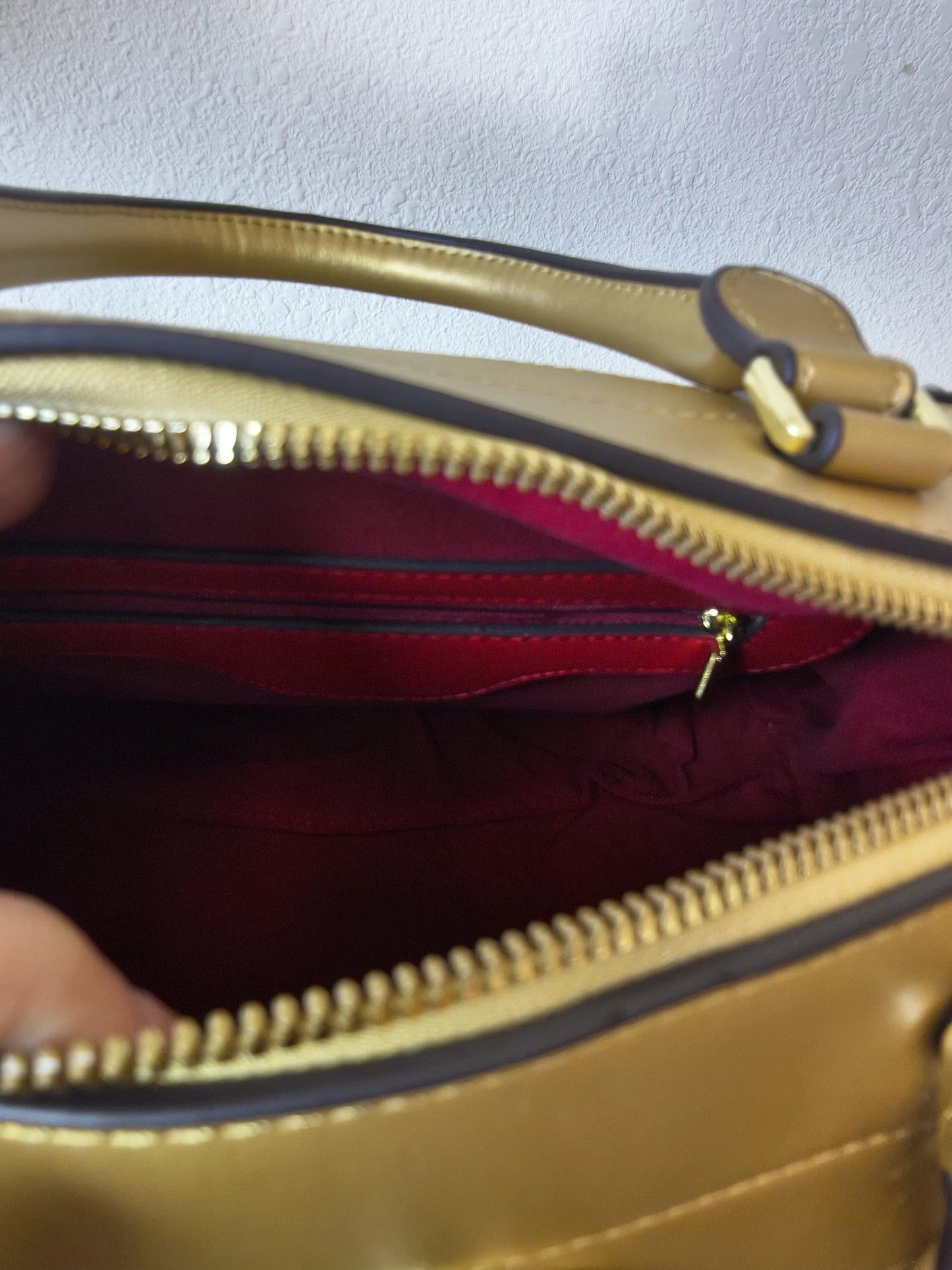 Gold Python Embossed Rhinestone Boston Bag (E62)