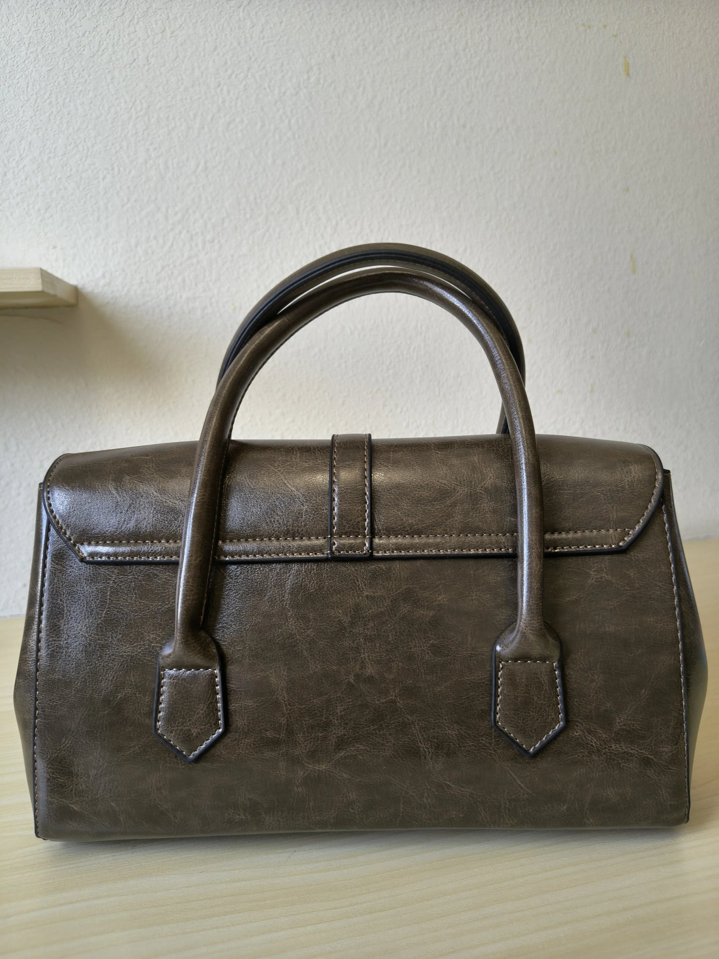 Coffee Crocodile Embossed Spliced 3-Piece Tote Bag Set (E64)