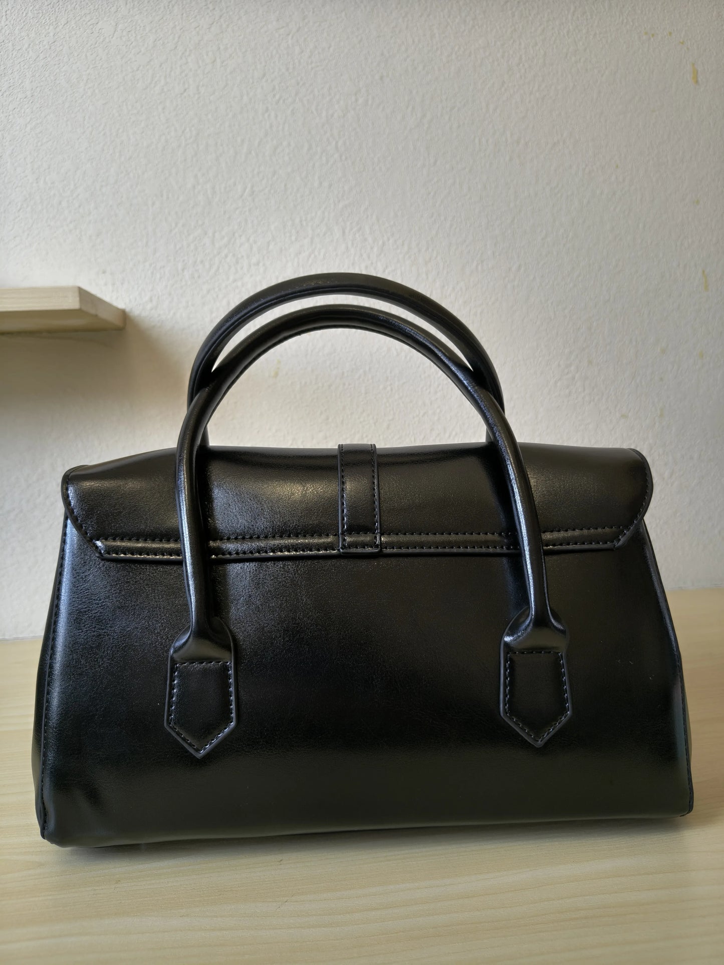 Black Crocodile Embossed Spliced 3-Piece Tote Bag Set (E65)