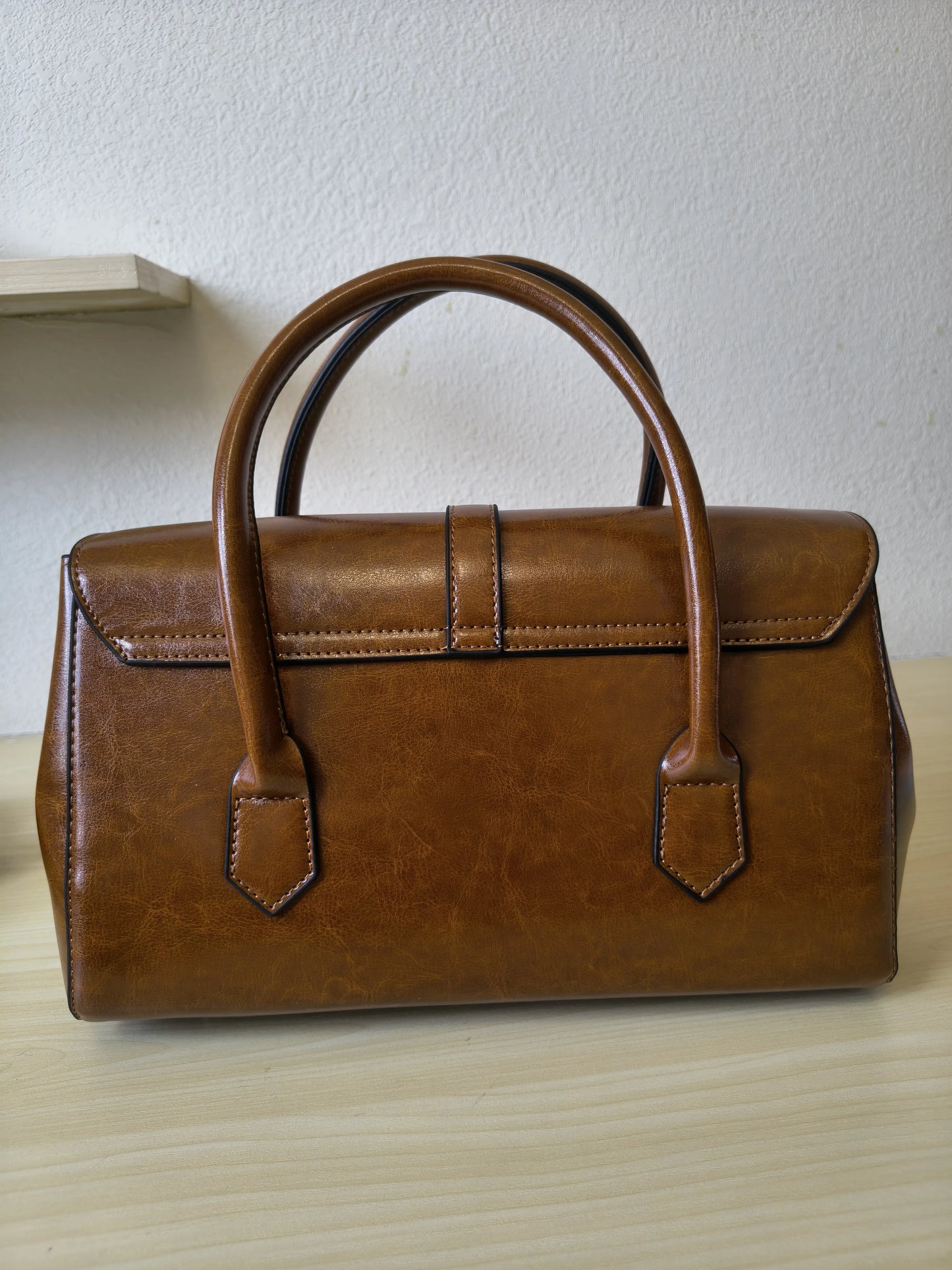 Caramel Crocodile Embossed Spliced 3-Piece Tote Bag Set (E67)