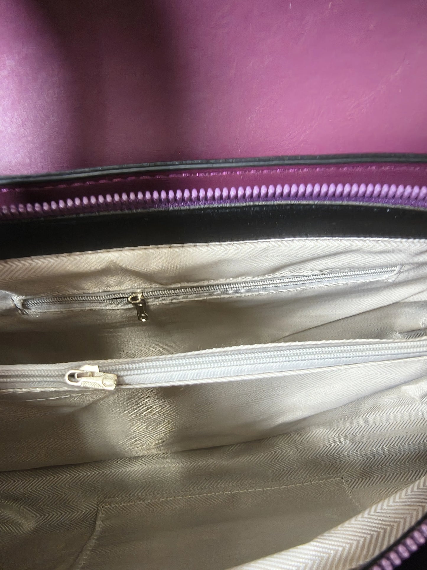Burgundy Leather & Suede Structured Satchel Bag (E81)