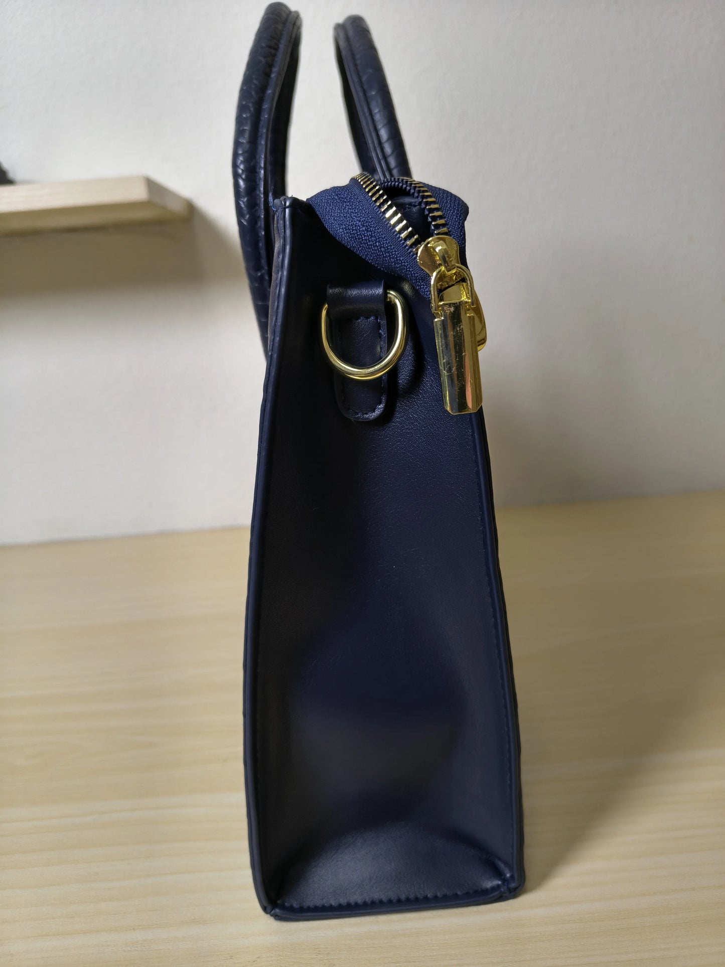 Deep Sea Blue Crocodile Embossed Laptop Tote Bag (E93)