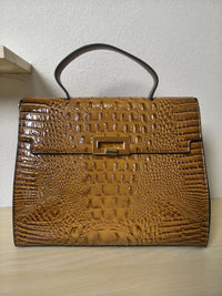 Caramel Gradient Crocodile Embossed Structured Bag (E106)