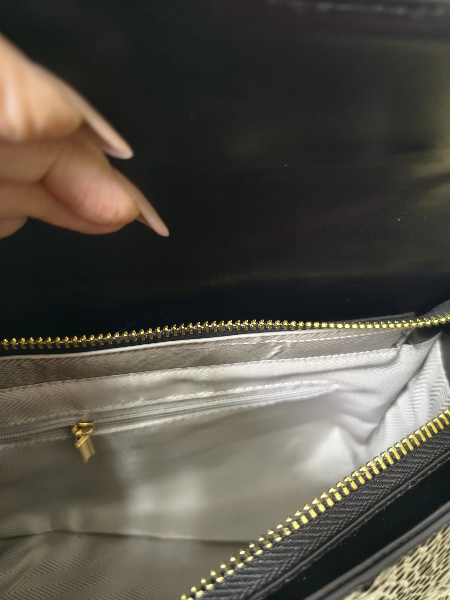 Black Crocodile Embossed Boston Bag (E118)