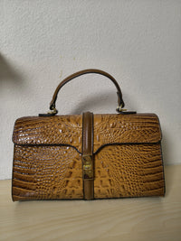 Caramel Gradient Crocodile Embossed Boston Bag (E121)