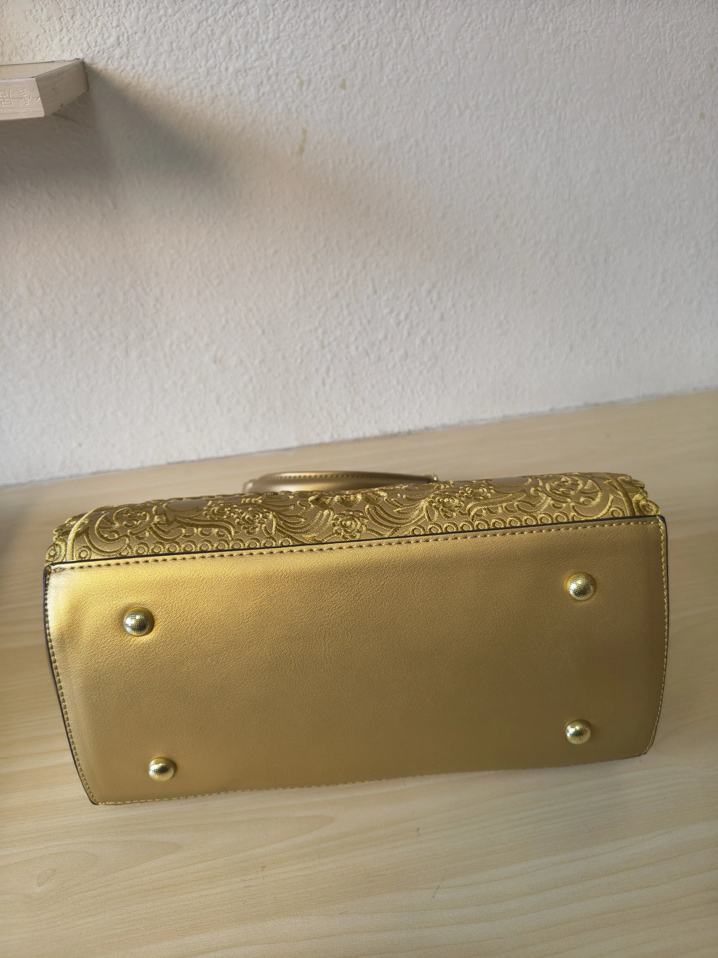 Luxury Gold Gilded Metallic Lace-embroidered Bag (E128)