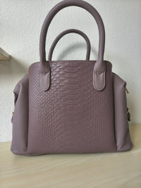 Light Purple 3D Python & Fish Scale Embossed Boston Bag (E132)