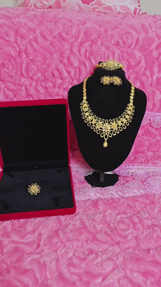 Sovereign Gilded Openwork Floral Jewelry Set