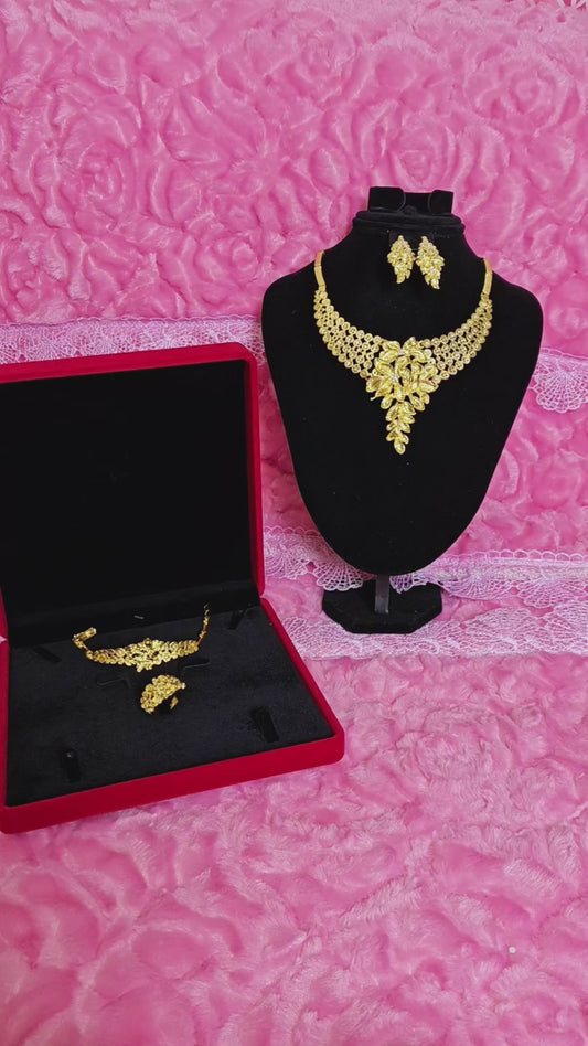 Majestic Gold Blossom V-Drop Regal Set